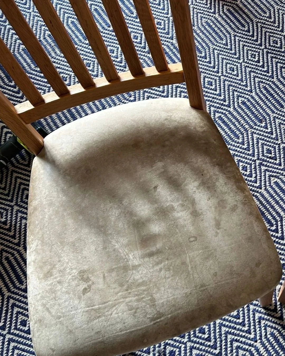 Dining chair before cleaning