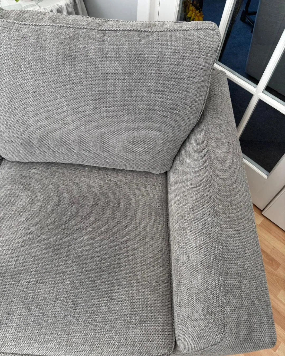 Grey sofa after cleaning