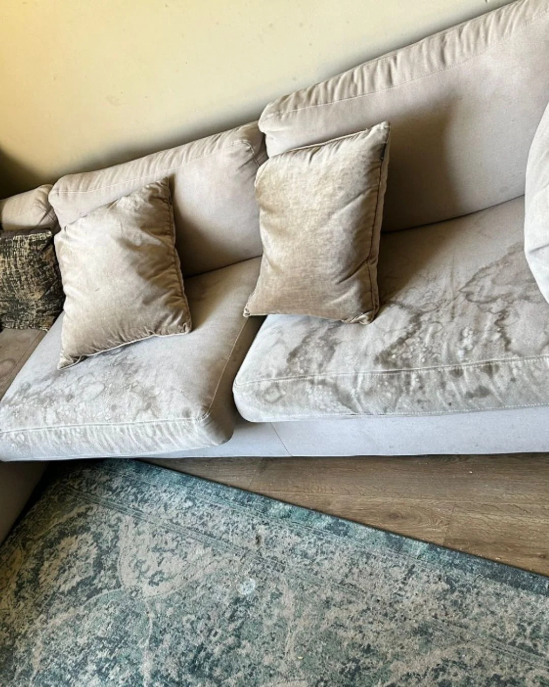 Sofa before upholstery cleaning in Richmond On Thames West & South West London