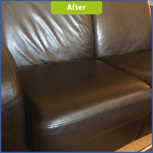 Leather sofa after cleaning and restoration